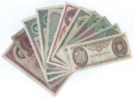 Vegyes 11db-os pengő és forint bankjegy tétel T:F