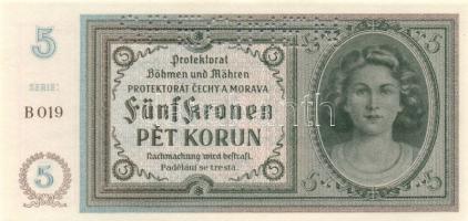 Német 3. Birodalom/Cseh-Morva Protektorátus 1940 1K, 5K, 50K, 100K, 100K(2.kiadás) teljes sor! &quot...