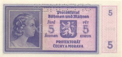 Német 3. Birodalom/Cseh-Morva Protektorátus 1940 1K, 5K, 50K, 100K, 100K(2.kiadás) teljes sor! &quot...