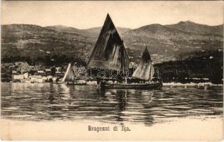 Ika, Ica (Abbazia, Opatija); Bragozzi / vitorlás hajó. Divald Károly 364. sz. / sailing boat