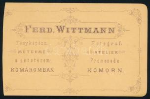 cca 1870 Anya és lánya portréja, vizitkártya Ferd. Wittmann (Wittmann Nándor) komáromi (Komorn, Komá...