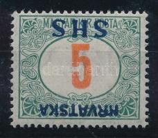 SHS 1918 Portó 5f fordított felülnyomással Signed: Bodor Certificate: Zrinjscak