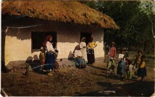 1944 Rumänisches Landleben, Viata pe téra romanesca. Römmler &amp; Jonas / román folklór / Romanian folklore + "Tábori postahivatal" (fa)