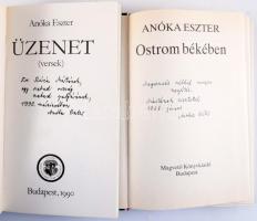Anóka Eszter: Ostrom békében. + Üzenet. (Versek.) DEDIKÁLTAK! Bp., 1988-1990, Magvető - Tinódi. Kiad...