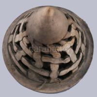 Szemereki Teréz (1947-): Kúp objekt. Kézzel formált kerámia, jelzett, hibátlan, m: 18 cm