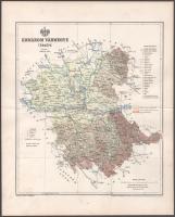1895 Komárom vármegye térképe, terv. Gönczy Pál, Pallas Nagy Lexikona, 1:430000, Bp., Posner Károly Lajos és fia, 28×22,5 cm