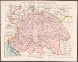 Magyarország Mátyás király halálakor (1490), tervezte: Dr. Márki Sándor, Pallas Nagy Lexikona, kiadj...