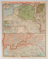 1917 A nyugati és balkáni front háborús térképe 47x31 cm