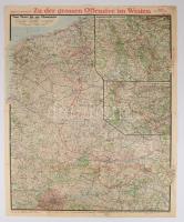 1917 A nyugati és balkáni front háborús térképe 47x31 cm