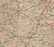 1917 A nyugati és balkáni front háborús térképe 47x31 cm