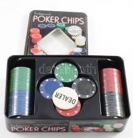 Professzionális póker zseton készlet, dobozában, 20x12 cm