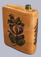 Mázas kerámia butella, kis mázhibával, m: 13 cm