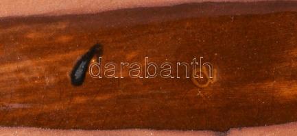 Mázas kerámia butella, kis mázhibával, m: 13 cm