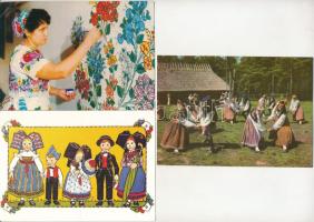 NÉPVISELET - 19 db MODERN képeslap / FOLK COSTUME - 19 modern postcards