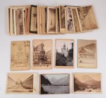 cca 1880-1910 Külföldi városokat, tájakat, épületeket ábrázoló keményhátú fotók, összesen 37 db, vegyes méretben és állapotban, 17x11 cm körül
