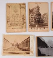 cca 1880-1910 Külföldi városokat, tájakat, épületeket ábrázoló keményhátú fotók, összesen 37 db, veg...