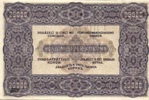 1922. 25.000K piros "0" szériás "Minta" perforációval T:II RR!!