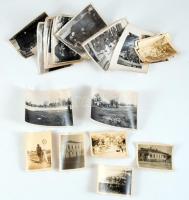 cca 1943 Magyar katonák a II. világháború folyamán megszállt Ukrajnában (Krolevec, Andrijivka, stb.), 32 db fotó, vegyes méretben és állapotban