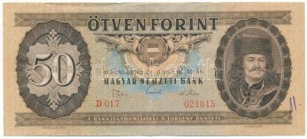 1969. 50Ft "D 017 021815" T:F elején kézírás Adamo F20
