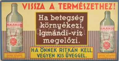 ca 1930 Igmándi keserűvíz karton reklám plakát 31x16 cm