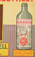 ca 1930 Igmándi keserűvíz karton reklám plakát 31x16 cm