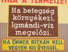 ca 1930 Igmándi keserűvíz karton reklám plakát 31x16 cm