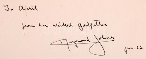 Raymond Johnes: Japanese Art. A szerző által DEDIKÁLT példány! London,1961,Spring Books, 88 p. Angol nyelven. Gazdag képanyaggal illusztrált. Kiadói egészvászon-kötés, foltos borítóval.