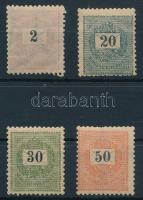 1899 2kr, 20kr, 30kr és 50kr (25.700) (2kr saroktörés / folded corner)
