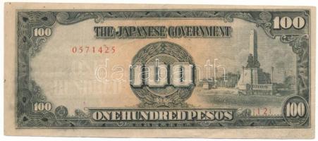 Fülöp-szigetek / Japán megszállás 1944. 100P "12 0571425" T:F Philippines / Japanese occupation 1944. 100 Pesos "12 0571425" C:F Krause P#112a