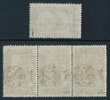 Debrecen II. 1919 Parlament 75f hármascsík a felülnyomat gépszínátnyomatával, Bodor vizsgálójellel