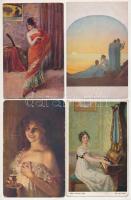 12 db RÉGI motívum képeslap vegyes minőségben / 12 pre-1945 motive art postcards in mixed quality