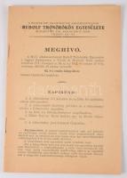 1930-1941 A M. Kir. Államvasutak (MÁV) Alkalmazottainak Rudolf Trónörökös Egyesülete alapszabályai (...