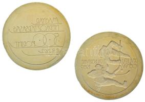 1989. 500Ft "XVI. Téli Olimpia - Albertville 1992" érmetervezet (NÉPKÖZTÁRSASÁG felirattal!) gipsz előlapi és hátlapi NEGATÍV nagyminta (162mm). Csak próbaveret formában létezik T:AU,XF ph. Hungary 1989. 500 Forint Ag "16th Winter Olympics - Albertville 1992" coin's plan (with NÉPKÖZTÁRSASÁG (People's Republic) text!) obverse and reverse NEGATIVE large plaster sample (162mm). Exists only in trial strike C:AU,XF edge error Adamo EME28