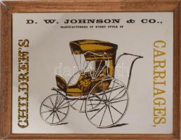 Vintage festett tükörkép falidísz keretben, 43x33 cm