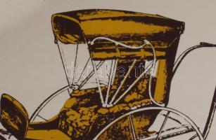 Vintage festett tükörkép falidísz keretben, 43x33 cm