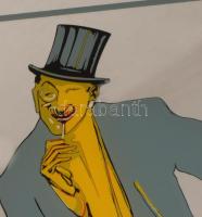 Campari festett tükörkép falidísz, keretben, 50x40 cm