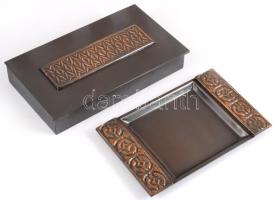 Iparművész ékszeres doboz és tálka, 16x9 cm