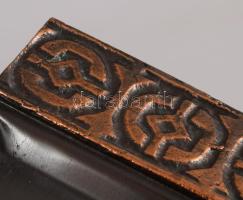 Iparművész ékszeres doboz és tálka, 16x9 cm