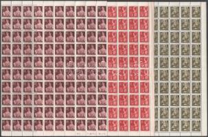 1944 Nagyasszonyok 20f, 30f, 80f teljes hajtott ívek, 80f ívszél nélkül 2 oldalon