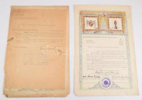 1939 Csapattestparancsnoki dicséret és származási igazolvány 2 db díszes oklevél