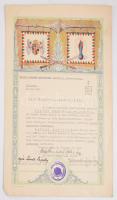 1939 Csapattestparancsnoki dicséret és származási igazolvány 2 db díszes oklevél