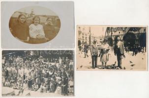 4 db Márton Lajos grafikai képeslap a 4 evangélistáról, freskó kartonok az abasári templomhoz, képeslapfüzetből. Klösz Budapest / 4 pre-1945 Hungarian graphic art postcards, from a postcard booklet