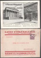 1930 Szigeti Nándor és Fia ezüst evőkészletek fejléces boríték + 2 db reklámlap