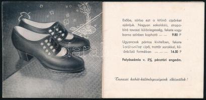 cca 1940 ,,Nyomban felismerhető tökéletes formájáról a Nagykovácsy-cipő", Nagykovácsy Milenkó t...