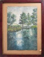 Vegyes tétel: egy keretezett akvarell, néhány grafika, bélyeggyűjtemény, bizonyítványok, stb