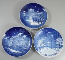 Royal Copenhagen 6 darab karácsonyi dísztányér, máz alatti kék festéssel, jelzett, hibátlan, d: 18,5...