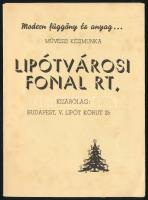 cca 1930 Lipótvárosi Fonal R.T. képes reklámprospektus, árjegyzék, kihajtva: 12x35 cm
