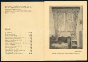 cca 1930 Lipótvárosi Fonal R.T. képes reklámprospektus, árjegyzék, kihajtva: 12x35 cm