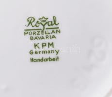 Moyal KPM modernista váza, biszkvit és festett porcelán, jelzett, hibátlan, m: 23,5 cm
