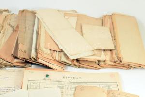 cca 1890-1940 Több száz darabos vegyes okmány tétel, többféle témában, családtörténet, műszaki vonat...